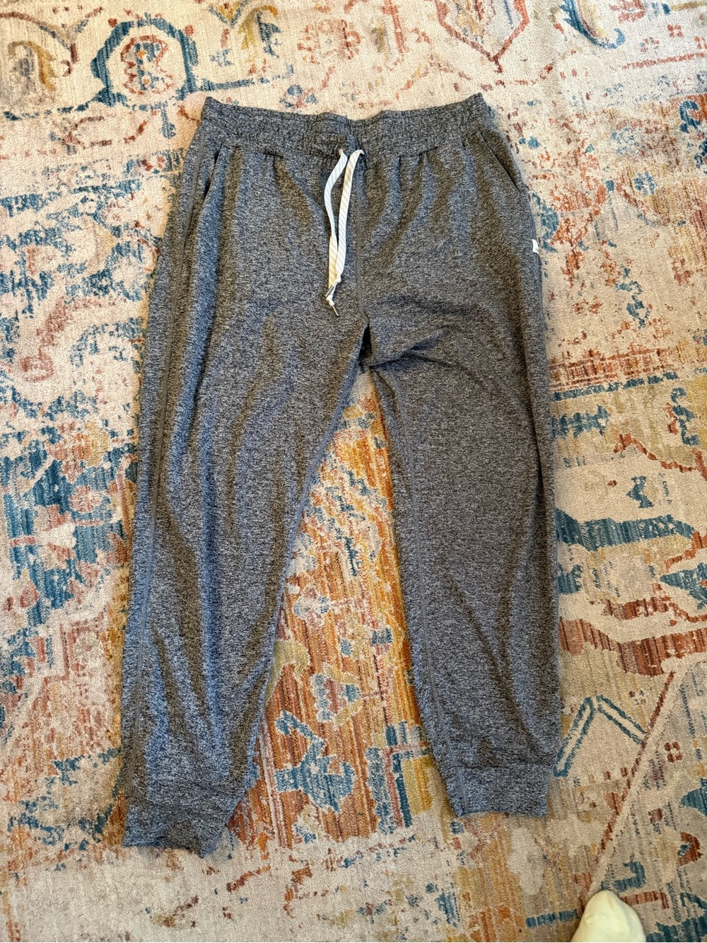 Heather Gray Drawstring performance Jogger Pants